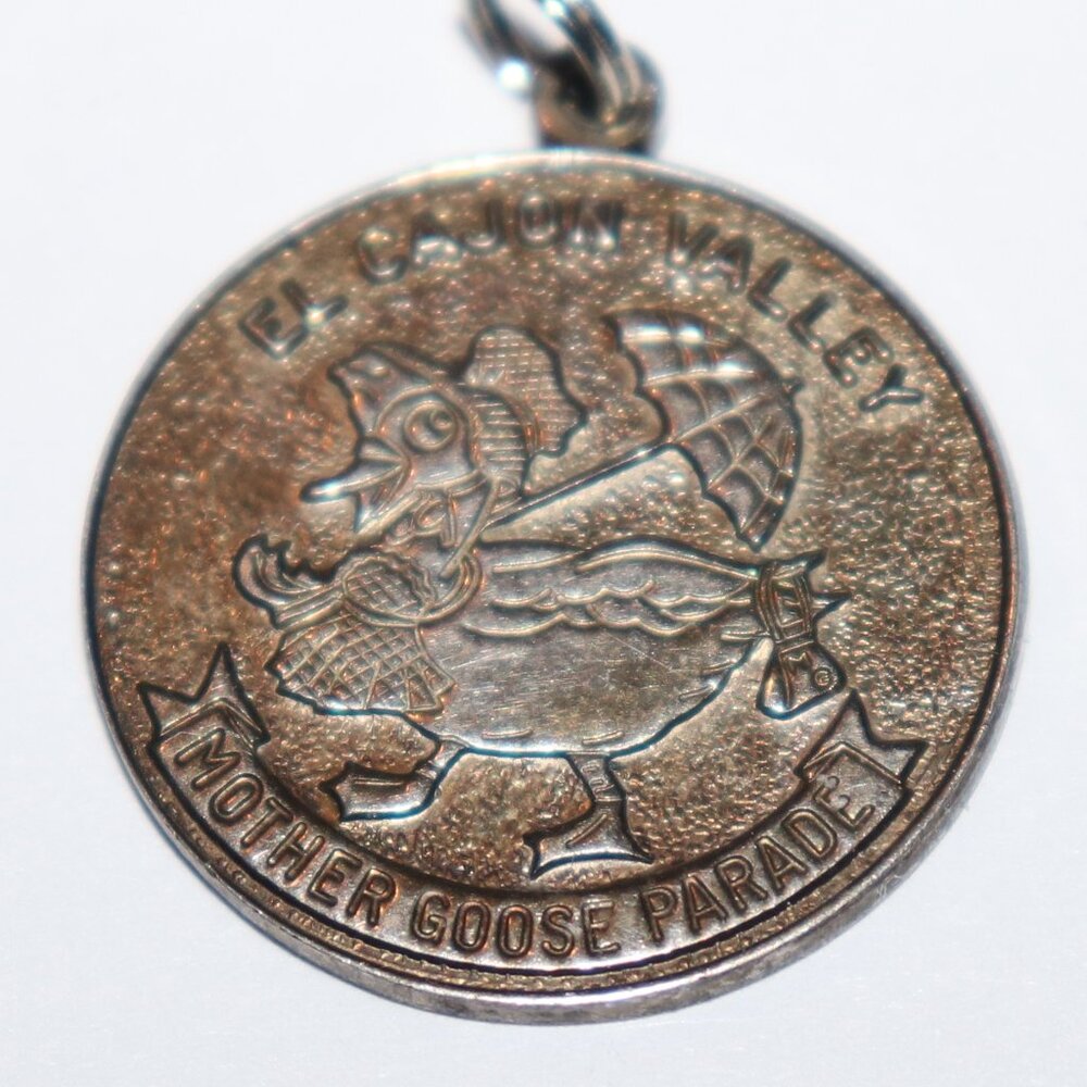 El Cajon Valley Mother Goose Parade Sterling Silver vintage charm 1969 1"